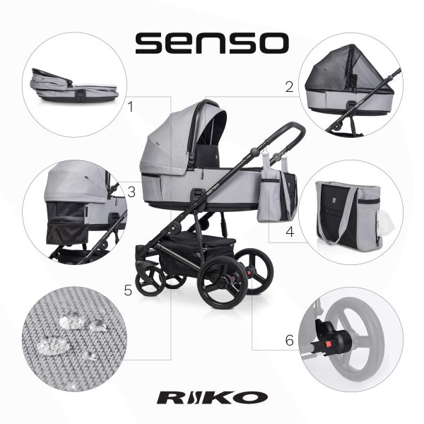 riko_SENSO_greyfox_funkcje1 Kinderwagen RIKO SENSO 2in1 oder 3in1