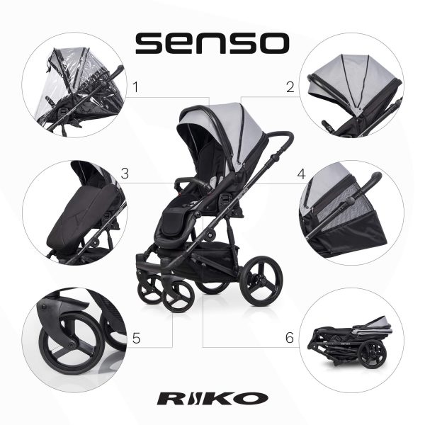riko_SENSO_greyfox_funkcje2 Kinderwagen RIKO SENSO 2in1 oder 3in1