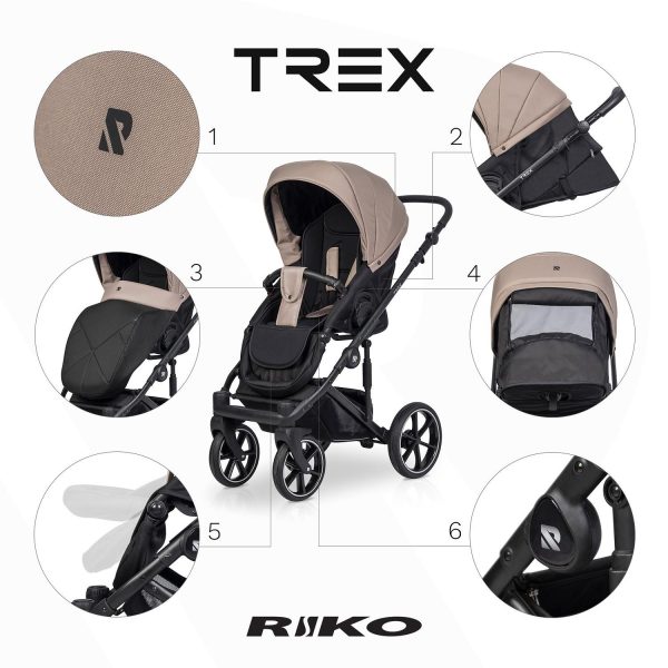 __________riko_TREX_dakar-funkcje2 Kinderwagen RIKO TREX 2in1 oder 3in1