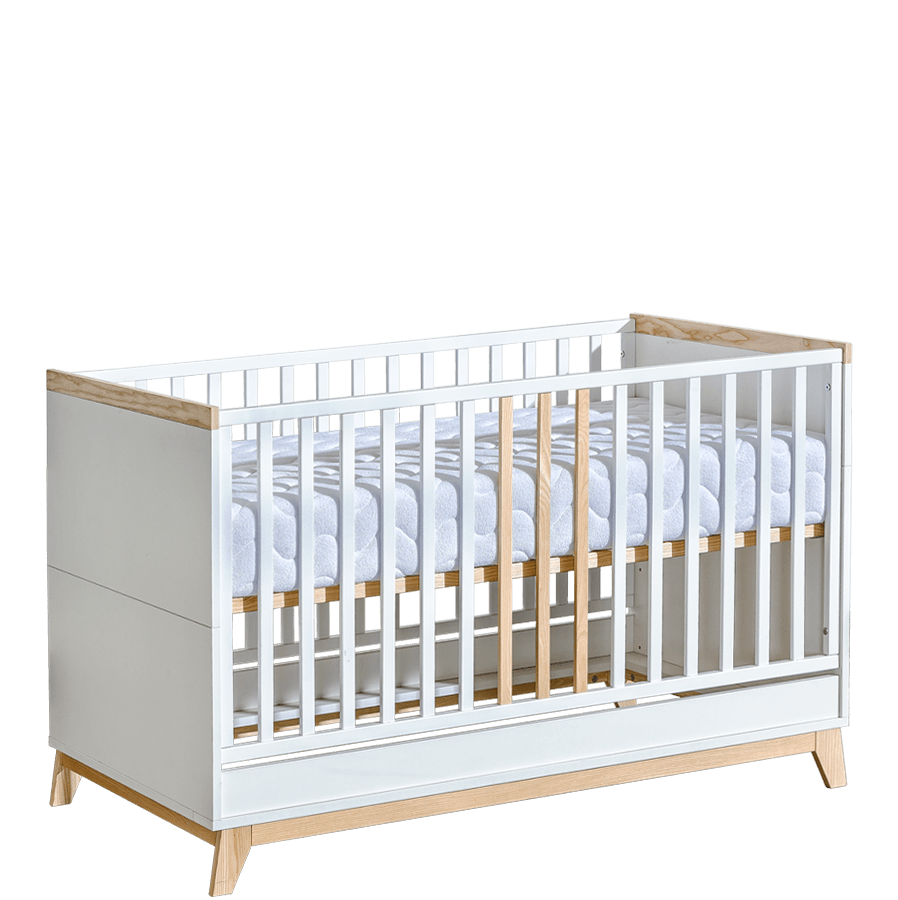 Babybett 120×60 Nordik mit ausziehbaren Gitterstäben und Sofafunktion