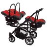 Drillingskinderwagen BabyActive Trippy Kinderwagen für Drillinge 3 in 1