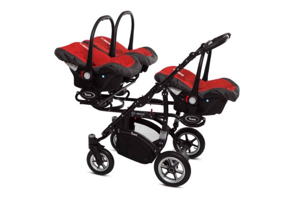 Drillingskinderwagen BabyActive Trippy Kinderwagen für Drillinge 3 in 1