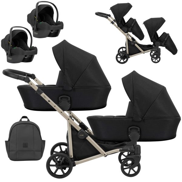 Zwillingskinderwagen Brav Duo Black 2in1/3in1/4in1 Kunert