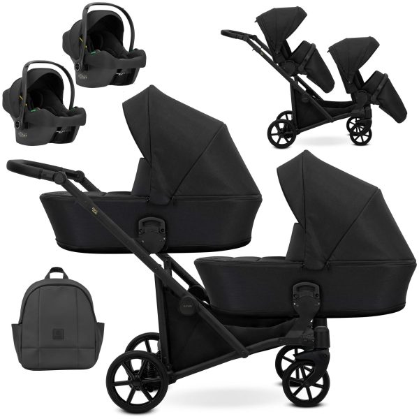 Zwillingskinderwagen Brav Duo Black 2in1/3in1/4in1 Kunert