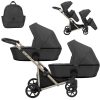 BD-02 Graphite Zwillingskinderwagen Brav Duo Graphite 2in1/3in1/4in1 Kunert