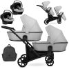 Zwillingskinderwagen Brav Duo Grey 2in1/3in1/4in1 Kunert