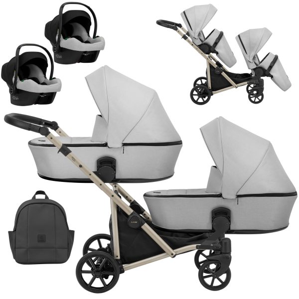 Zwillingskinderwagen Brav Duo Grey 2in1/3in1/4in1 Kunert