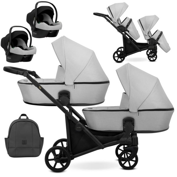 Zwillingskinderwagen Brav Duo Grey 2in1/3in1/4in1 Kunert