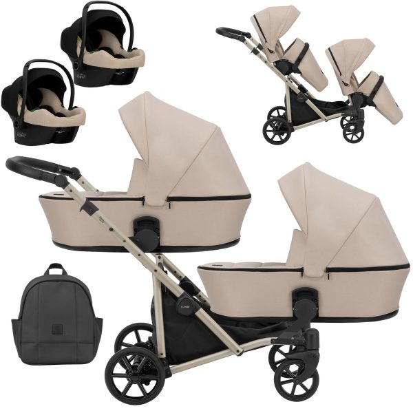 BD-06 Cream Zwillingskinderwagen Brav Duo Cream 2in1/3in1/4in1 Kunert