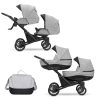 Booster_szary Zwillingskinderwagen Booster Grey 2in1/3in1/4in1 Kunert