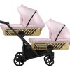 Zwillingskinderwagen Ivento Duo Glam Eco Pink Metalic 2in1/3in1/4in1 Kunert