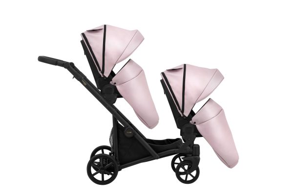 Zwillingskinderwagen Ivento Duo Glam Eco Pink Metalic 2in1/3in1/4in1 Kunert
