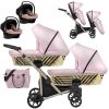 Zwillingskinderwagen Ivento Duo Glam Eco Pink Metalic 2in1/3in1/4in1 Kunert
