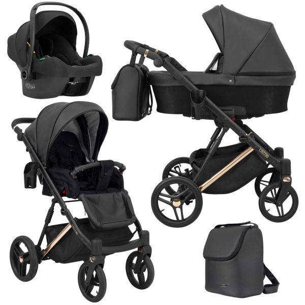 LAZ-11-3w1-Cosmo Kinderwagen Lazzio/Lazzio Premium Eco Black 2in1/3in1/4in1 Kunert