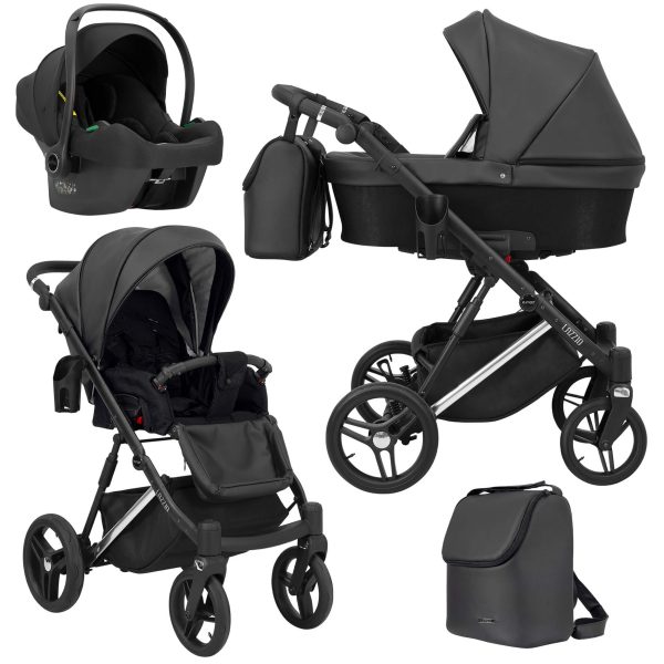 LAZ-11-3w1-Cosmo Kinderwagen Lazzio/Lazzio Premium Eco Black 2in1/3in1/4in1 Kunert