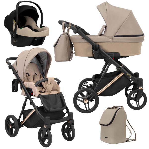 LAZ-12-3w1-Cosmo Kinderwagen Lazzio/Lazzio Premium Eco Cappucino 2in1/3in1/4in1 Kunert