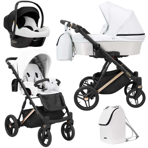 LAZ-16-3w1-Cosmo Kinderwagen Lazzio/Lazzio Premium Eco White 2in1/3in1/4in1 Kunert