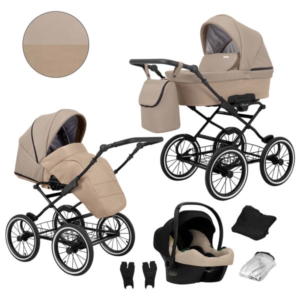ROM-12 3w1 Cosmo Kunert Romantic Kinderwagen weiß Eco Leder 3in1